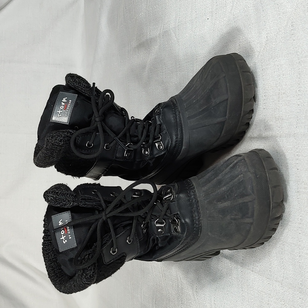 Storm by Cougar Creek Black Snow Faux Fur Lined Winter Boots Size 9M